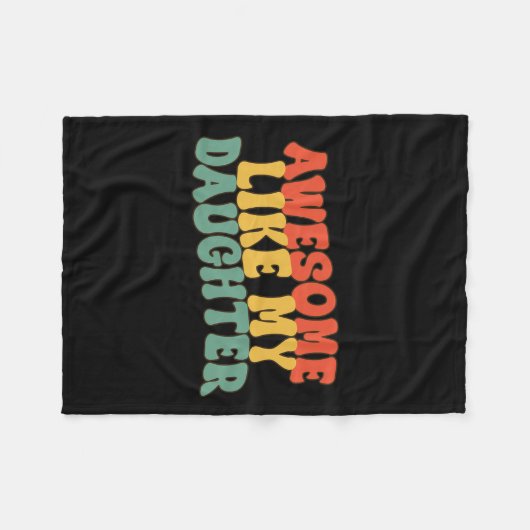 Zoals mijn dochter Retro Papa Funny Fathers Fleece Deken (Voorkant (Horizontaal))