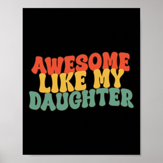 Zoals mijn dochter Retro Papa Funny Fathers Poster (Voorkant)