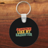 Zoals mijn dochter Retro Papa Funny Fathers Sleutelhanger (Voorkant)