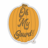 Zoals Oh My Gourd Herfst Pompoen Cartoon Art Sticker (Voorkant)