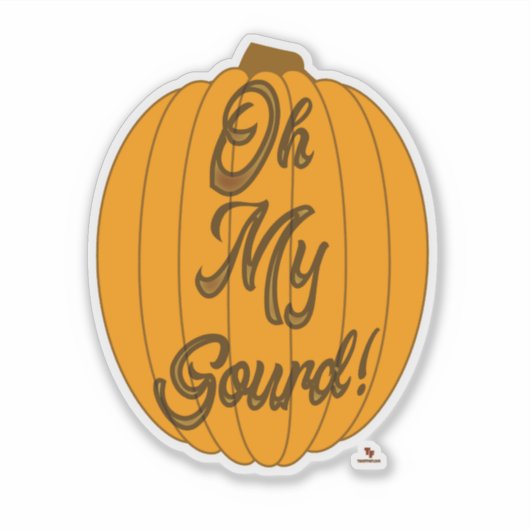 Zoals Oh My Gourd Herfst Pompoen Cartoon Art Sticker (Voorkant)