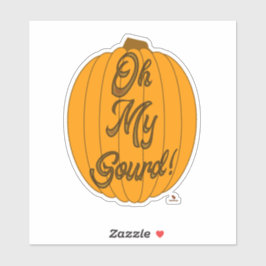 Zoals Oh My Gourd Herfst Pompoen Cartoon Art Sticker