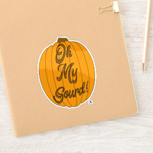 Zoals Oh My Gourd Herfst Pompoen Cartoon Art Sticker