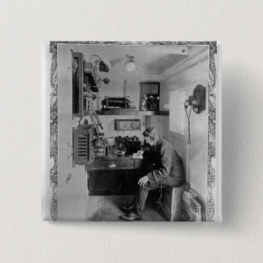 Zoals op de Wrecked "Titanic" Vierkante Button 5,1 Cm (Voorkant)