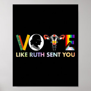 Zoals Ruth je Shirt Uterus Feminist LGBT stuurde Poster