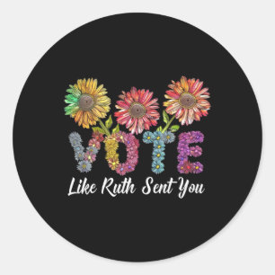 Zoals Ruth je Shirt Uterus Feminist LGBT stuurde v Ronde Sticker