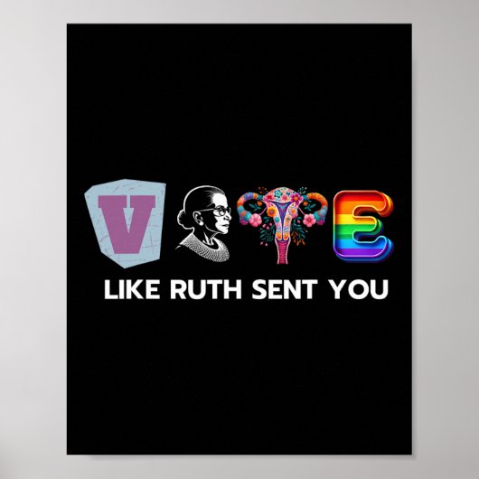 Zoals Ruth jou stuurde - Uterus Flowers Feminist L Poster (Voorkant)