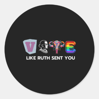 Zoals Ruth jou stuurde - Uterus Flowers Feminist L Ronde Sticker