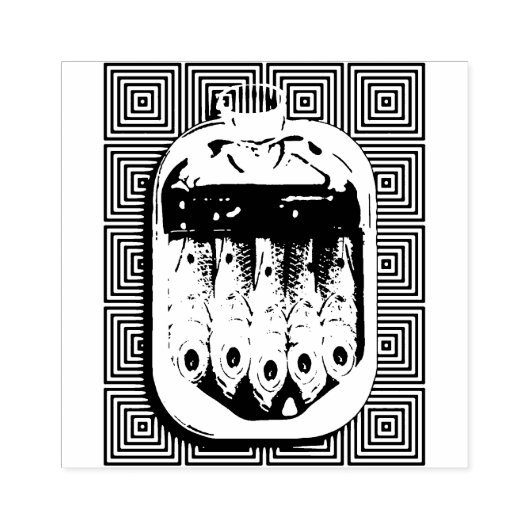 Zoals sardines in een blik rubberstempel (Afrduk)