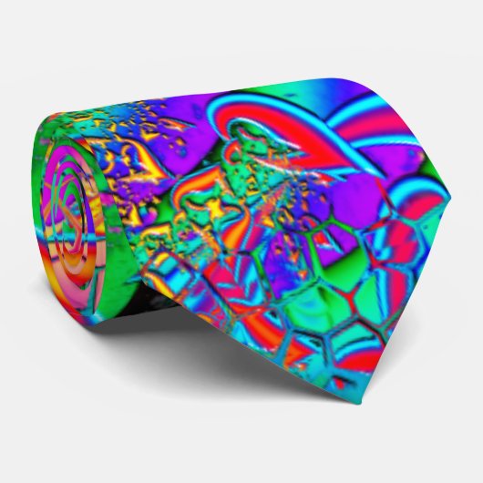 Zoals Snoep Levendig Psychedelic Fractal Stropdas (Opgerold)