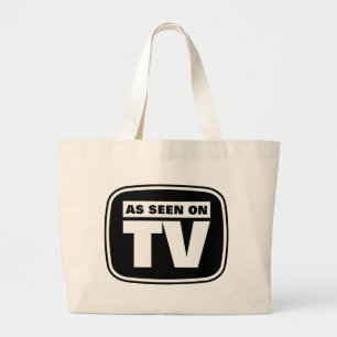 Zoals te zien op tv - zwart-wit grote tote bag