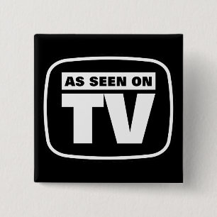 Zoals te zien op tv - zwart-wit vierkante button 5,1 cm