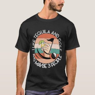 ZOALS TEQUILA EN GOLF EN MISSCHIEN 3 MENSEN Groene T-shirt