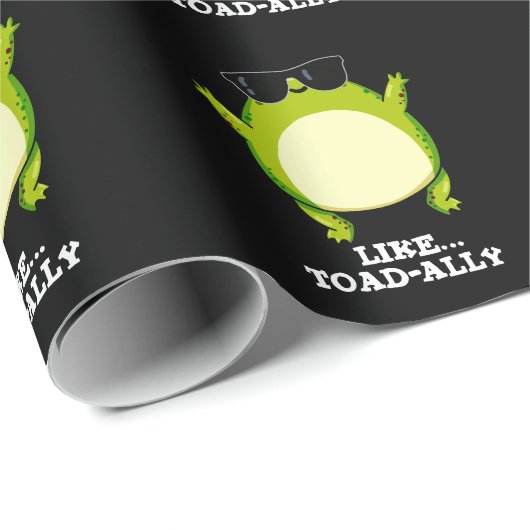 Zoals Toad-ally Funny Toad Pun Dark BG Cadeaupapier (Rol Hoek)