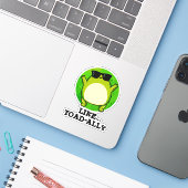 Zoals Toad-ally Funny Toad Pun Sticker (Laptop met iPhone)