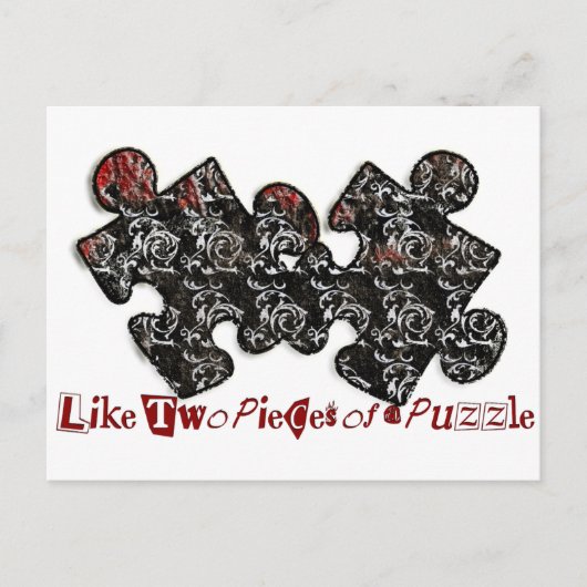 Zoals twee stukken van een puzzel briefkaart (Voorkant)