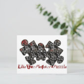 Zoals twee stukken van een puzzel briefkaart (Staand voorkant)