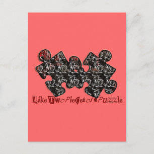 Zoals twee stukken van een puzzel briefkaart