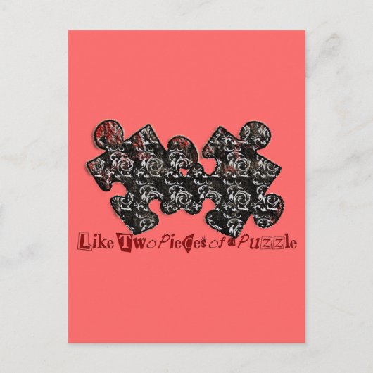 Zoals twee stukken van een puzzel briefkaart (Voorkant)