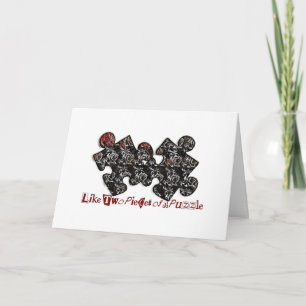 Zoals twee stukken van een puzzel feestdagen kaart