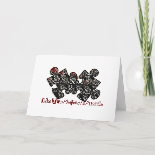 Zoals twee stukken van een puzzel feestdagen kaart (Voorkant)