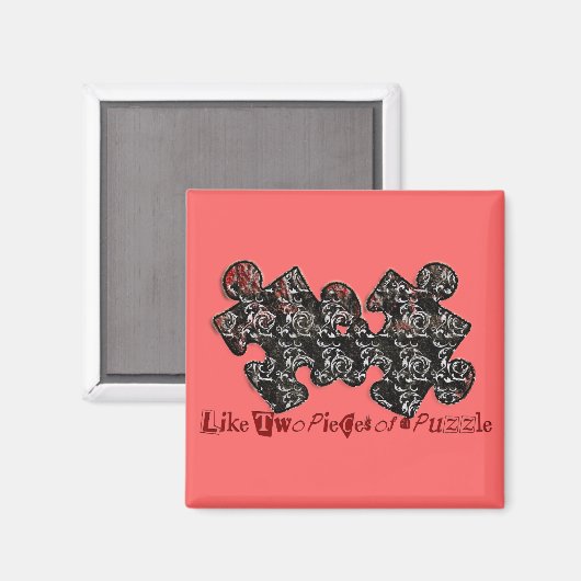 Zoals twee stukken van een puzzel magneet (Voorkant / Achterkant)