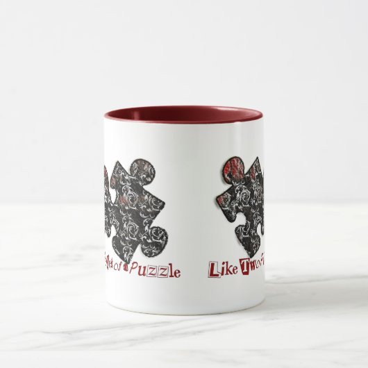Zoals twee stukken van een puzzel mok (Midden)