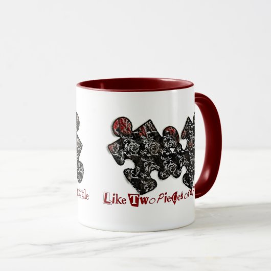 Zoals twee stukken van een puzzel mok (Voorkant rechts)