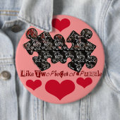 Zoals twee stukken van een puzzel ronde button 6,0 cm (In situ)