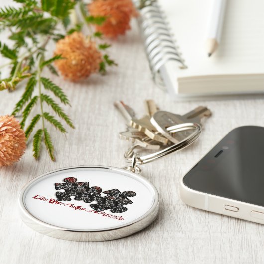 Zoals twee stukken van een puzzel sleutelhanger (Zijkant)