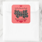 Zoals twee stukken van een puzzel vierkante sticker (Tas)