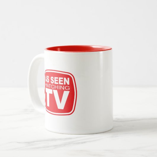 Zoals u tv kijkt tweekleurige koffiemok (Voorkant links)