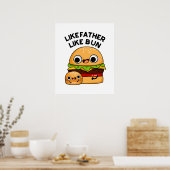 Zoals vader als Bun grappig eten woordspeling Poster (Keuken)