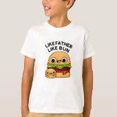 Zoals vader als Bun grappig eten woordspeling T-shirt (Voorkant)