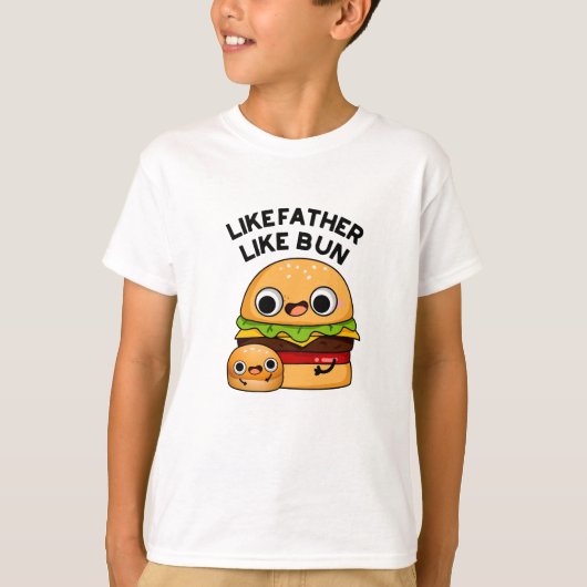 Zoals vader als Bun grappig eten woordspeling T-shirt (Voorkant)