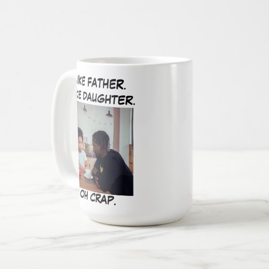 Zoals vader als dochter foto koffiemok (Voorkant links)