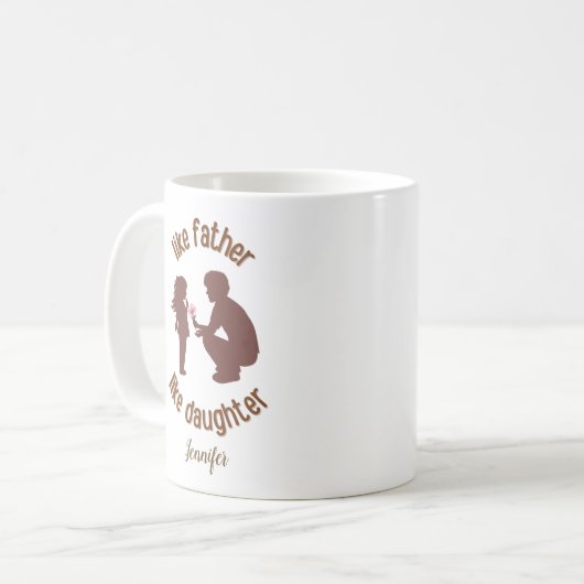 Zoals vader als dochter grappig gepersonaliseerd koffiemok (Voorkant links)