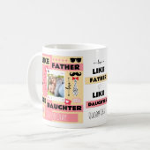 Zoals vader als dochter, oh crap grappige foto koffiemok (Voorkant links)