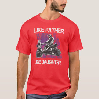 Zoals vader als dochter sneeuwscooter t-shirt