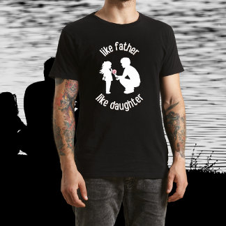 Zoals vader als dochter Vaderdag zwart T-shirt