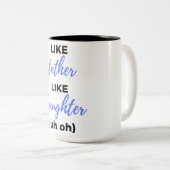 Zoals vader als een dochter. tweekleurige koffiemok (Voorkant rechts)