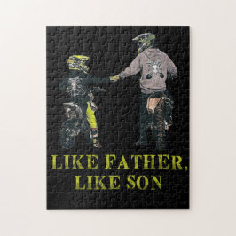 Zoals vader als Son Motocross Dirt Bike Legpuzzel