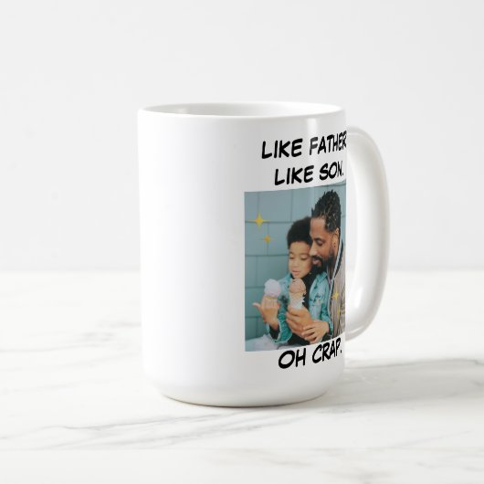 Zoals vader als zoon foto koffiemok (Voorkant rechts)