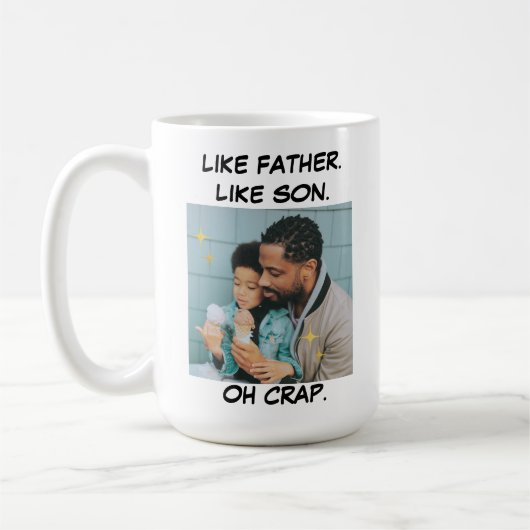 Zoals vader als zoon foto koffiemok (Links)