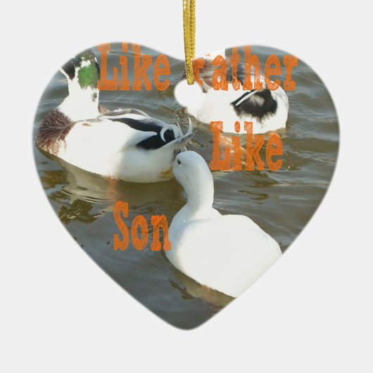 Zoals vader als zoon. keramisch ornament (Voorkant)