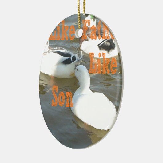 Zoals vader als zoon. keramisch ornament (Links)