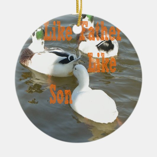 Zoals vader als zoon. keramisch ornament (Voorkant)