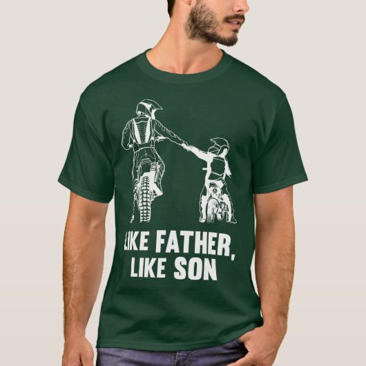Zoals vader als zoon motorcross fiets cadeau t-shirt (Voorkant)