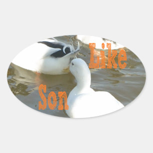 Zoals vader als zoon. ovale sticker