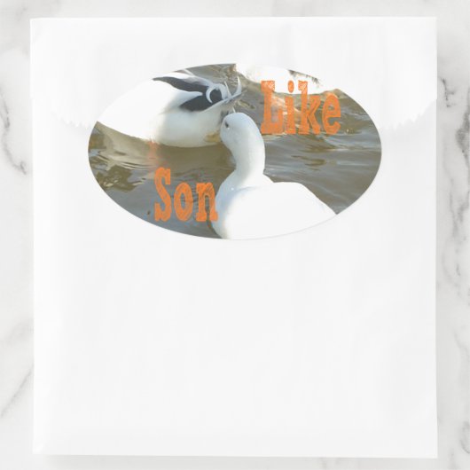 Zoals vader als zoon. ovale sticker (Tas)